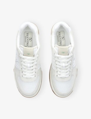 Valentino Garavani Signature Detail Ankle Padding Sneakers With Interchangeable Laces In White