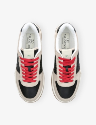 Valentino Garavani Sneakers Contrasting Panels Perforated Detailing Rubber Sole In Multi