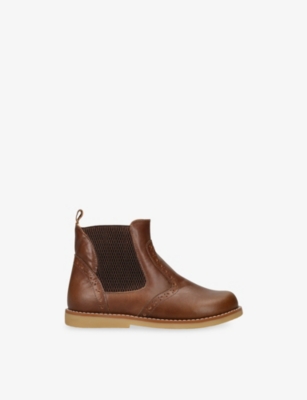 Elephantito Kids' Bootie Leather Boots Brown Eur 26 / 8.5 Uk In Brown