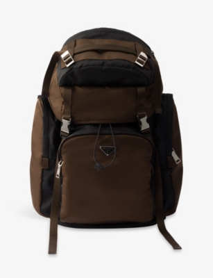 Prada Mens Black Re-nylon Woven Backpack