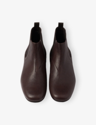 Prada Leather Chelsea Boots In Brown