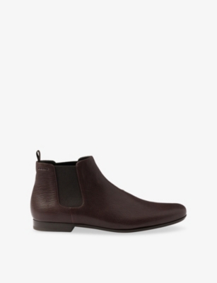 Prada Leather Chelsea Boots In Brown