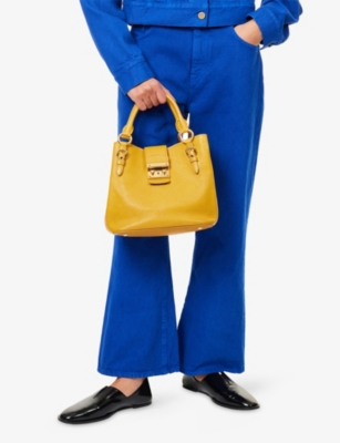 RESELFRIDGES: Pre-loved Miu Miu Mustard 2way Leather Shoulder Bag