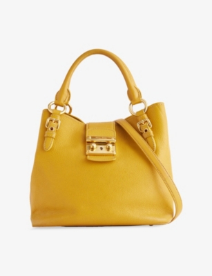 RESELFRIDGES: Pre-loved Miu Miu Mustard 2way Leather Shoulder Bag