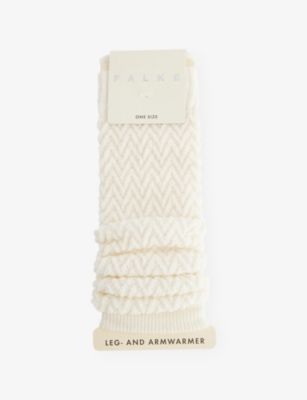 Falke Womens 2040 Off White Fable Estate Knitted Leg Warmers In White