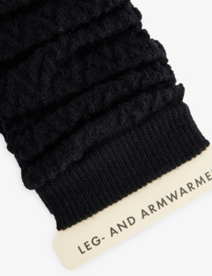 Falke Womens 3000 Black Fable Estate Knitted Leg Warmers In Blue