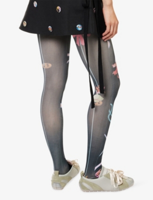 Lauren Perrin Womens Harry Lambert For  X Disney Sketch Animal Tights In Black