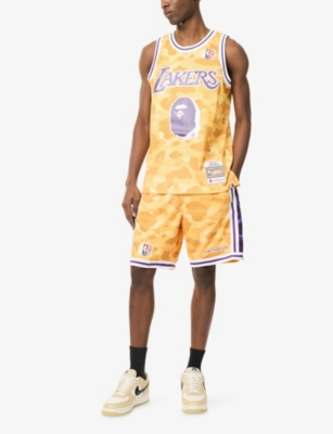 A BATHING APE: NBA Lakers Camouflage-Print Mesh Jersey