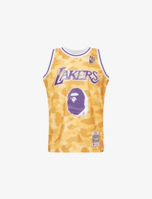 A BATHING APE: NBA Lakers Camouflage-Print Mesh Jersey