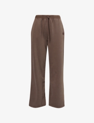 Bo+tee Womens Brown Branded Wide-leg Jersey Jogging Bottoms Xs In Brown