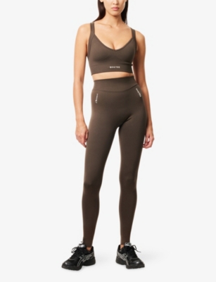 Bo+tee Womens Brown Seamless Sculpt High-rise Leggings In Brown