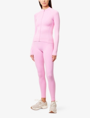 Bo+tee Womens Rose Branded Slim-fit Stretch-woven Jacket Xs In Pink