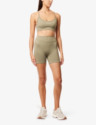 Bo+tee Womens Light Green Seamless High-rise Stretch-woven Shorts Xs In Green