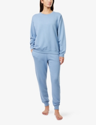 Derek Rose Womens Blue Relaxed-fit Cotton-blend Sweatshirt In Blue