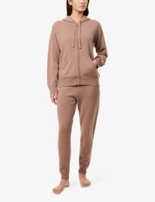 Derek Rose Womens Brown Daphne Tapered-leg Cashmere Jogging Bottoms In Brown