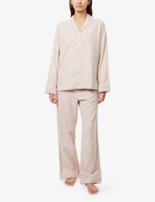 Derek Rose Womens Neutral Kelburn Houndstooth-print Cotton Pyjama Set In Neutral