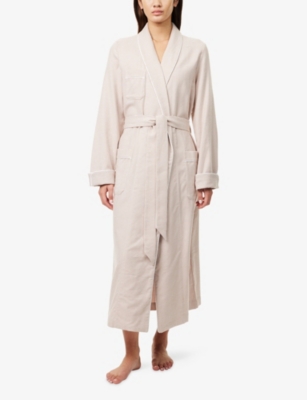 Derek Rose Womens Neutral Kelburn Check-print Cotton Robe In Neutral