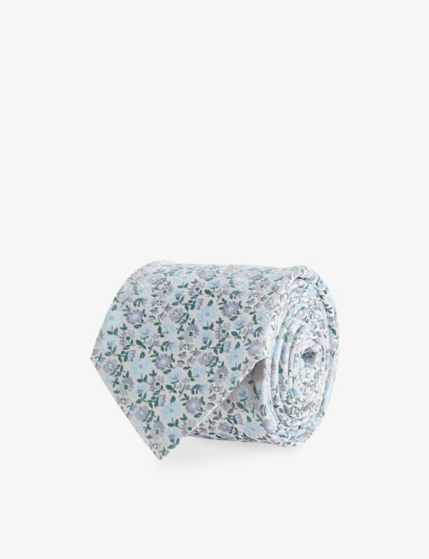 Jacquard-Floral Silk Tie