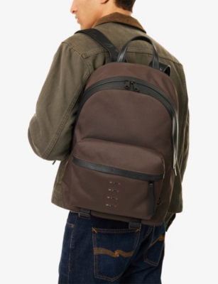 PAUL SMITH: Laser Signature Stripe Woven Backpack