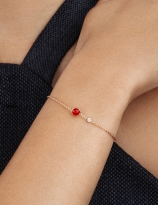 PIAGET: Possession 18ct Rose-Gold, Carnelian And 0.04ct Diamond Bracelet