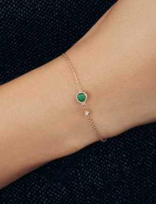 PIAGET: Possession 18ct Rose-Gold, Malachite And 0.04ct Diamond Bracelet