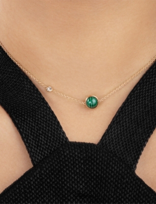 PIAGET: Possession 18ct Rose-Gold, Malachite And 0.05ct Diamond Necklace