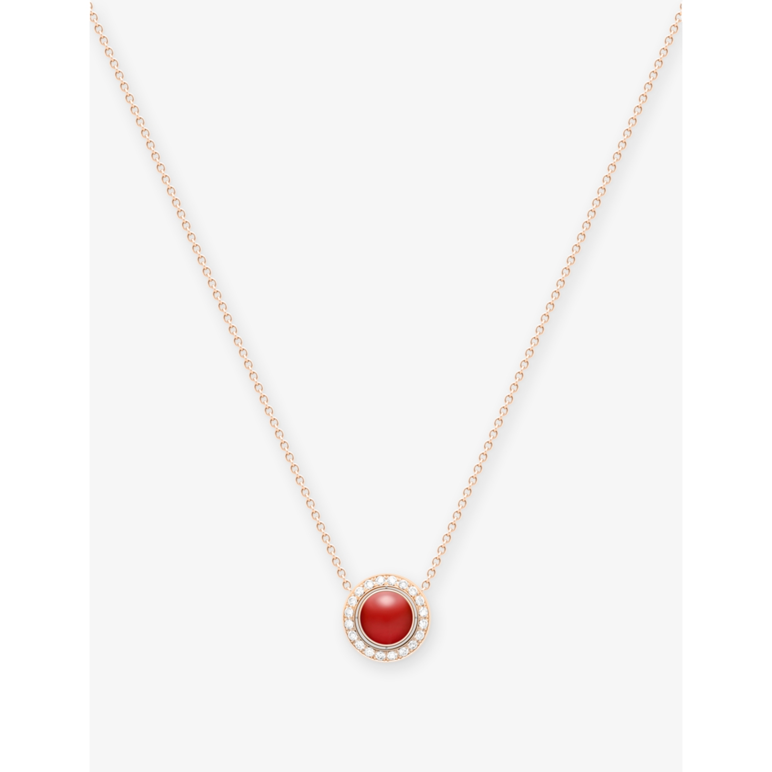 Piaget Possession 18ct Rose-Gold, Carnelian and 0.28ct Diamond Pendant Necklace