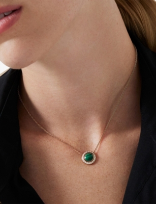 PIAGET: Possession 18ct Rose-Gold, Malachite And 0.28ct Diamond Pendant&nbsp;Necklace