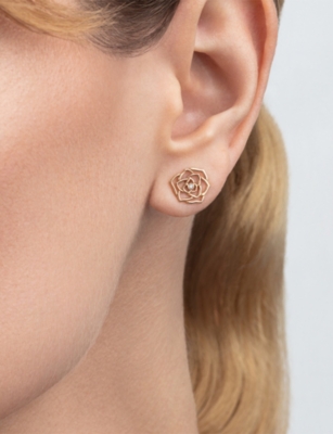 PIAGET: Piaget Rose 18ct Rose-Gold And Diamond Stud Earrings