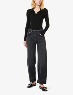 AGOLDE: Amos Stretch-Woven Polo Top