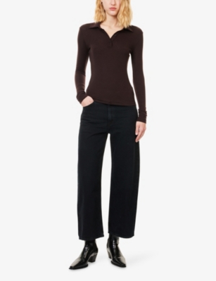 AGOLDE: Amos Stretch-Woven Polo Top