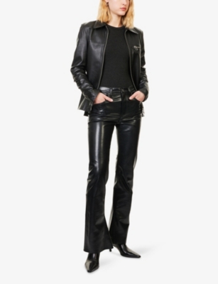 AGOLDE: Kick Boot Flared Leather-Blend Trousers