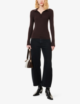 AGOLDE: Low Curve Crop Wide-Leg Denim Jeans