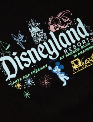 The Disney Store At Selfridges Womens Black Disney X Skinnydip Unisex Disneyland Dreams Cotton-jersey T-shirt In Black