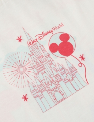 The Disney Store At Selfridges Womens White Disney X Skinnydip Unisex Disneyland Enjoy Cotton-jersey T-shirt In White