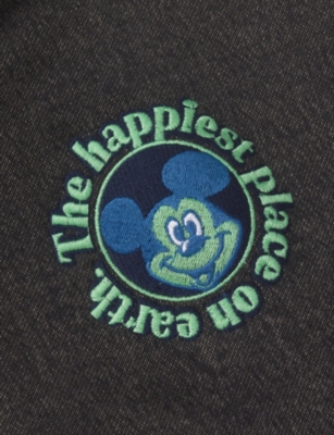 The Disney Store At Selfridges Womens Grey Disney X Skinnydip Unisex Graphic-print Cotton-jersey Hoody In Brown