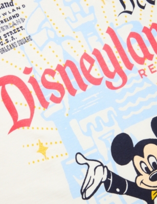 The Disney Store At Selfridges Womens Multi Disney X Skinnydip Unisex Disneyland Mickey Graphic Ringer Cotton-jersey T-shirt In White