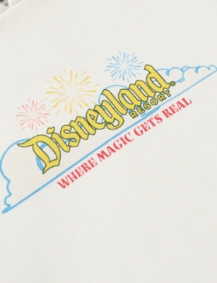 The Disney Store At Selfridges Womens Cream Disney X Skinnydip Unisex Disneyland Graphic Cotton-jersey Hoody Xl In White
