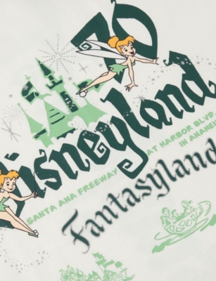 The Disney Store At Selfridges Womens Cream Disney X Skinnydip Unisex Tinker Bell Graphic Cotton-jersey T-shirt In White