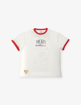 The Disney Store At Selfridges Womens Multi Disney X Skinnydip Unisex Walt Disney World Mickey Cotton-jersey T-shirt In White