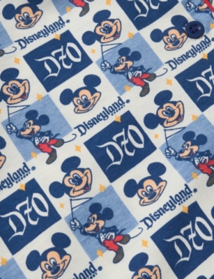 The Disney Store At Selfridges Womens Multi Disney X Skinnydip Unisex Disneyland Mickey Mouse Print Cotton-jersey Pyjamas In Blue