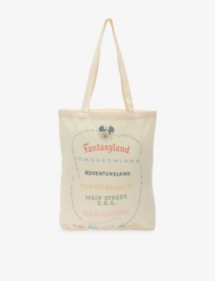 The Disney Store At Selfridges Womens White Disney X Skinnydip Disneyland Cotton Tote Bag In White