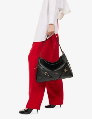 Givenchy Black Voyou Medium Shoulder Bag In Black