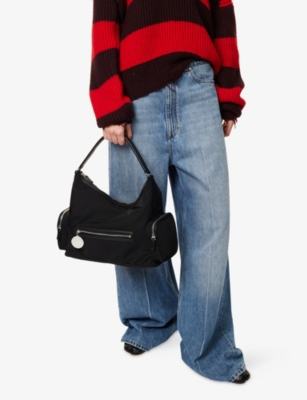 Stella Mccartney Womens Ultra Black Dartmoor Patent Vegan Leather Shoulder Bag