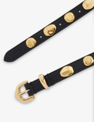 Amanu Womens Black Vaal Leather Belt In Black
