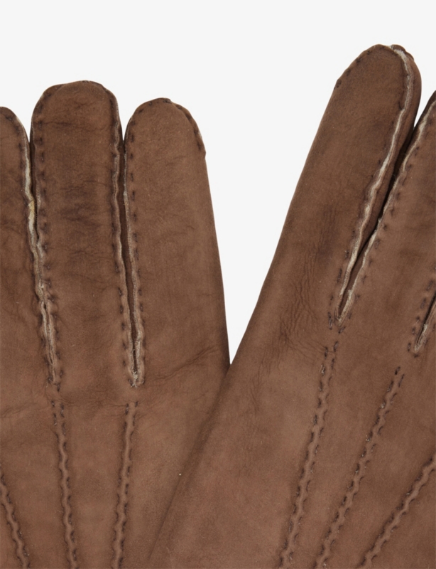 Shearling-Lined Suede Gloves