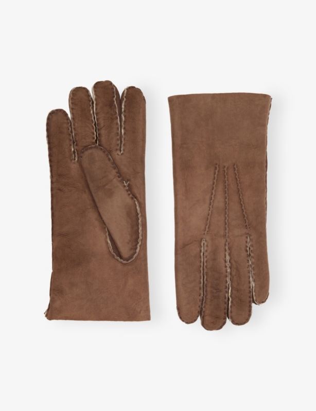 Shearling-Lined Suede Gloves