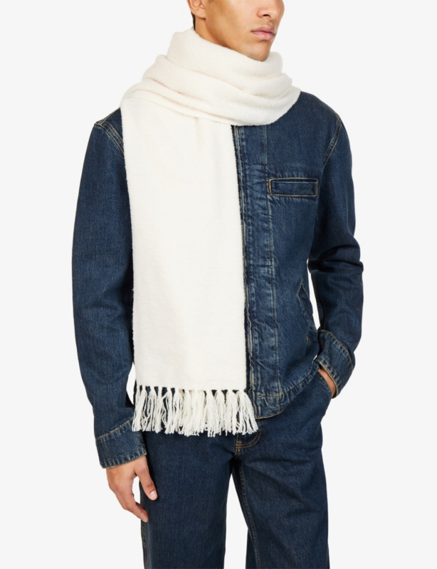 Bouclé-Texture Cashmere-Blend Scarf