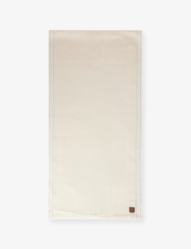 Striped-Trim Wool Scarf