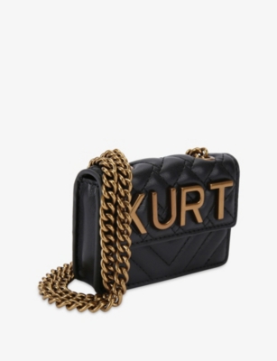 Kurt Geiger Womens Kensington Micro Faux-leather Cross-body Bag Black In Black